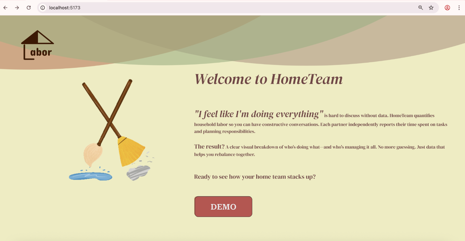HomeTeam application UI screenshot